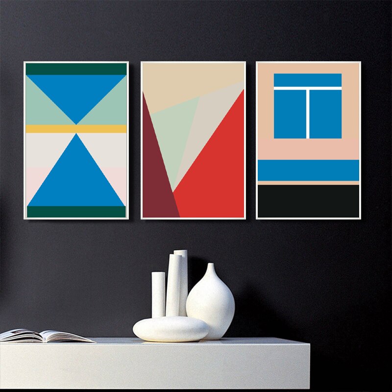 Colorful Triangles - Canvas Wall Art Painting | Bowlift