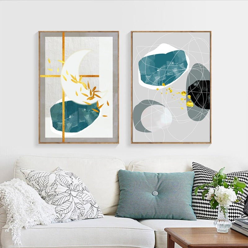 Geometric Colorful Designs - Canvas Wall Art Painting | Bowlift