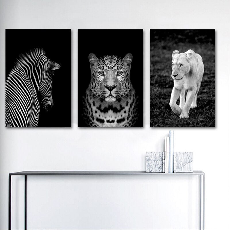 Africa Wild Big Cats - Canvas Wall Art Painting | Bowlift