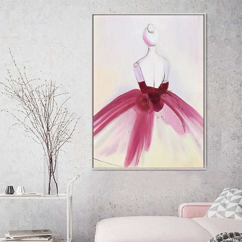 Watercolor Beautiful Dress - Canvas Wall Art Painting | Bowlift