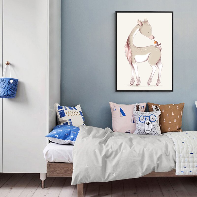 Modern Cartoon Little Animals - Canvas Wall Art Painting | Bowlift