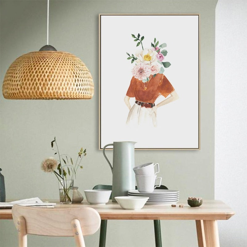 Pink Trendy Woman Print Feminine Fashion - Canvas Wall Art Painting | Bowlift