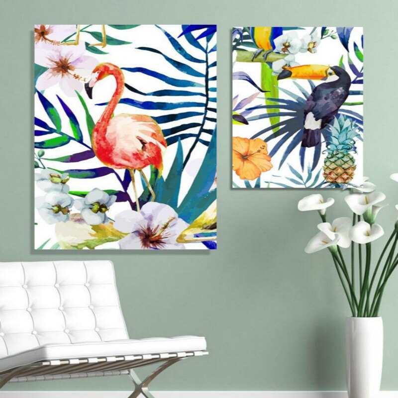 Colorful Leaves Flowers - Canvas Wall Art Painting | Bowlift