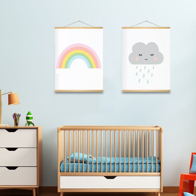 Modern Cartoon Rainbow - Canvas Wall Art Painting | Bowlift
