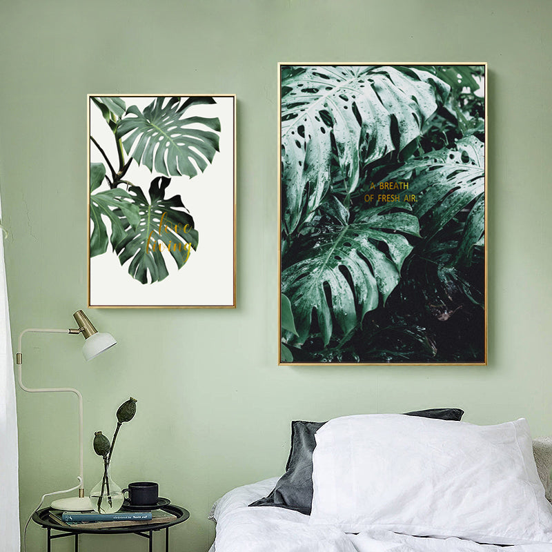 Green Turtle Leaves - Canvas Wall Art Painting | Bowlift