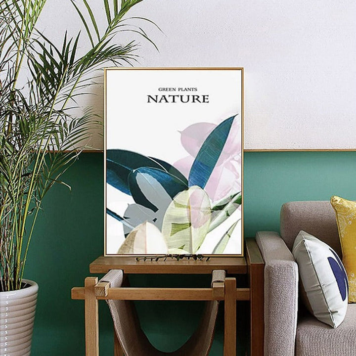 Nordic Minimalist Tropical Refresh Leaves - Canvas Wall Art Painting | Bowlift