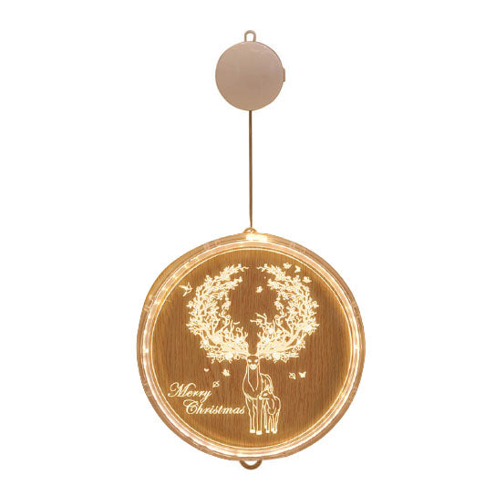 BowLift | Christmas LED Acrylic Decoration Round Suction Cup Light