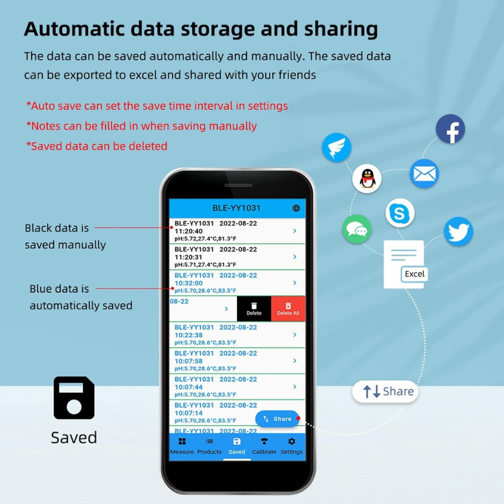 BowLift | Digital Pool Tester – Measuring device for pH and chlorine for easy pH measurement in pool water