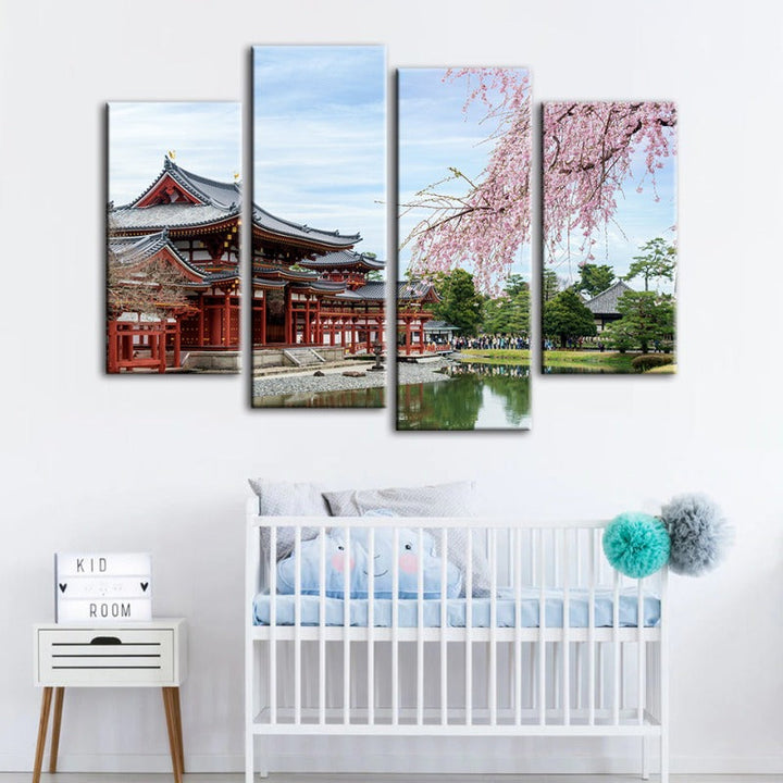 4 Piece Gorgeous Cherry Blossom - Canvas Wall Art Painting | Bowlift