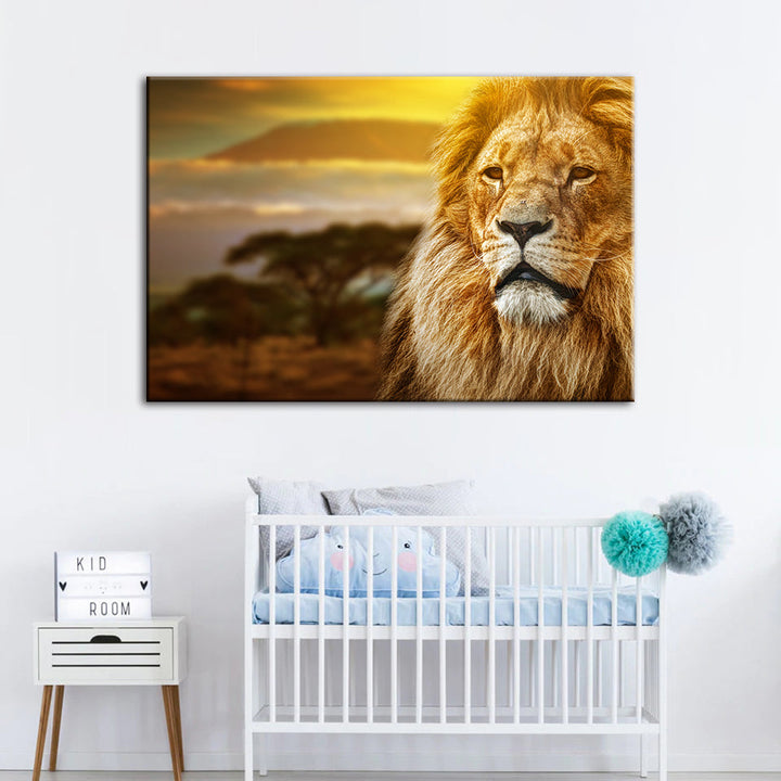 Unamused Lion - Canvas Wall Art Painting | Bowlift