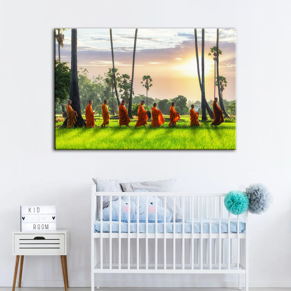Relaxing Monks- Canvas Wall Art Painting | Bowlift