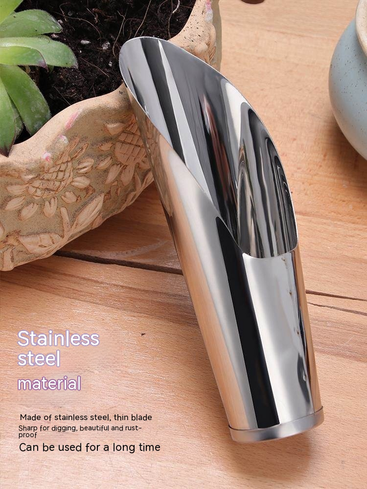 BowLift | Stainless Steel Scoop for Potting Soil – Robust Planting Scoop for Garden and Balcony