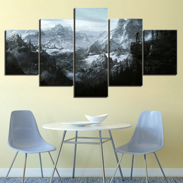 5 Piece Winter Landscape - Canvas Wall Art Painting | Bowlift