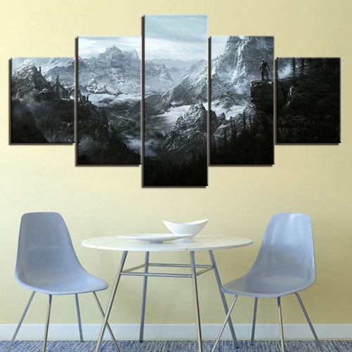5 Piece Winter Landscape - Canvas Wall Art Painting | Bowlift