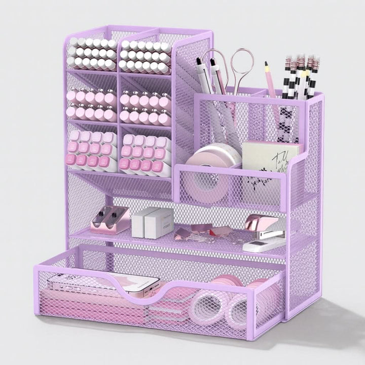 BowLift | Metal Desk Organizer with Compartments for Office Supplies