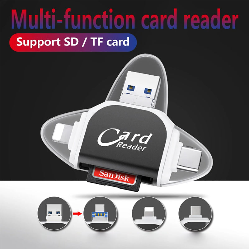 BowLift | Multi-Port 4 in1 Universal SD TF Card Reader