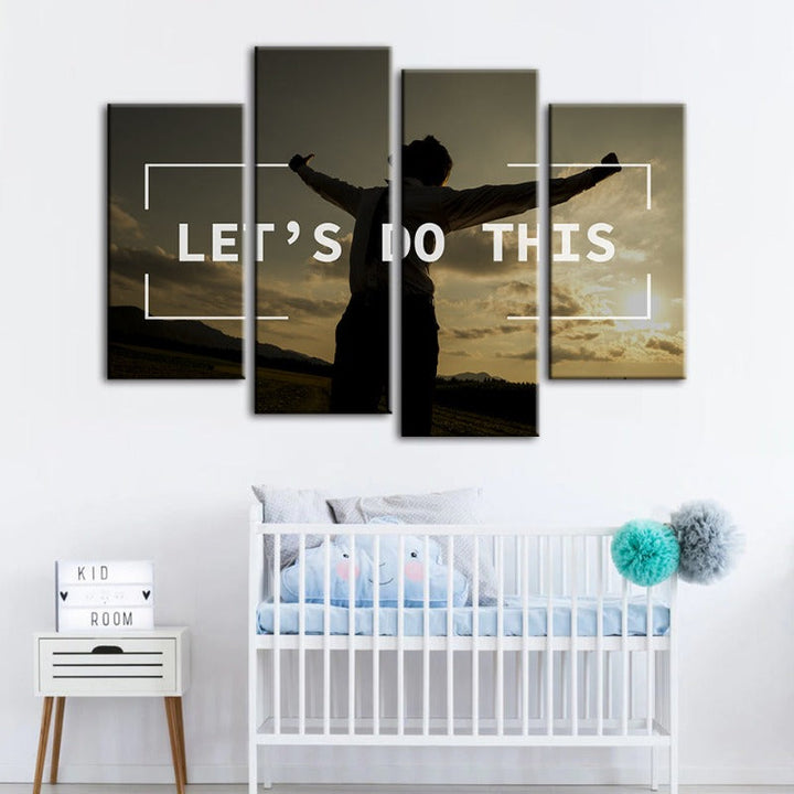 4 Piece Let's Do This - Canvas Wall Art Painting | Bowlift