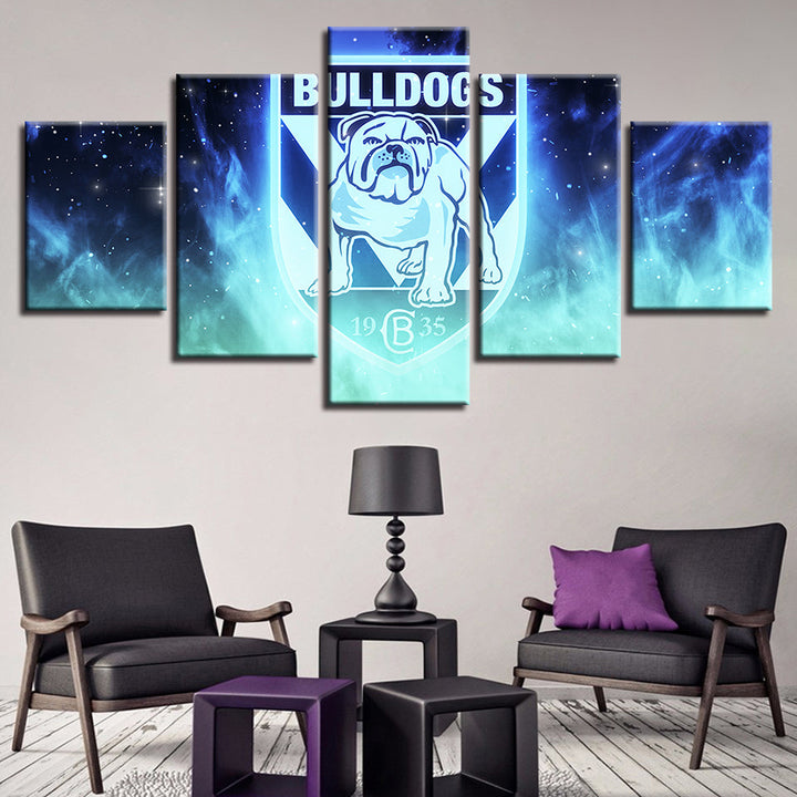 CB Bulldogs 5 Pieces-Canvas Wall Art Painting | Bowlift