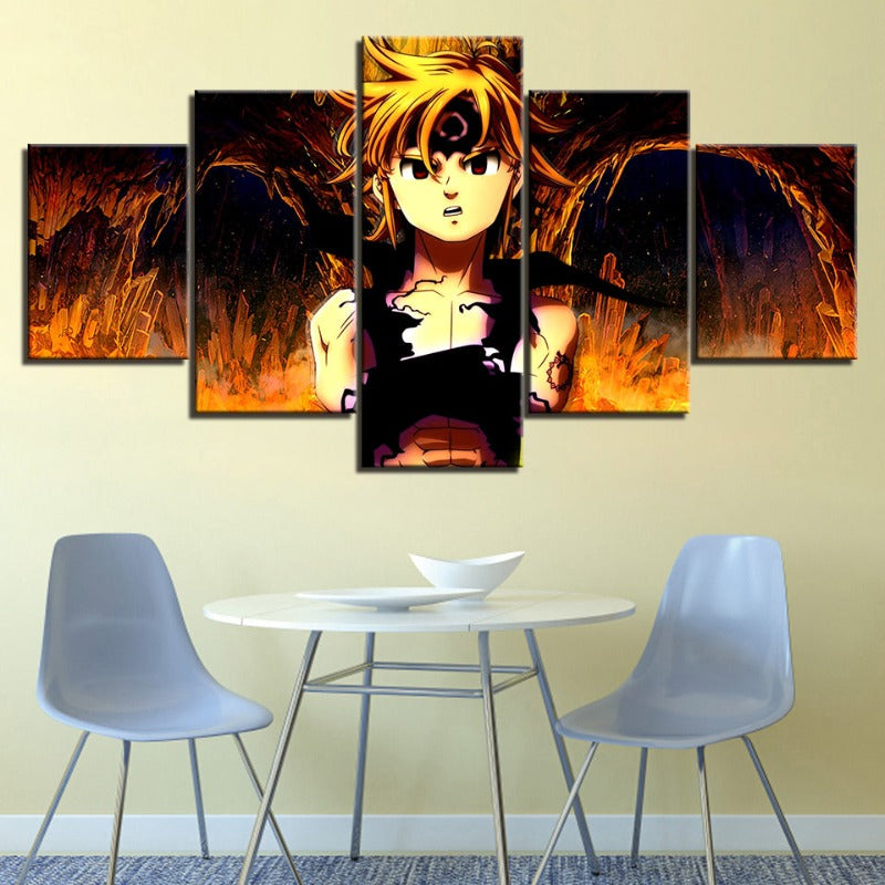 5 Piece Amazing The Seven Deadly Sins - Canvas Wall Art Painting | Bowlift