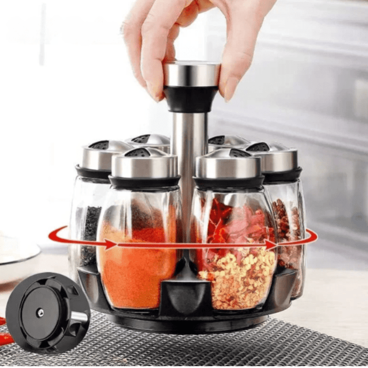 BowLift | Rotating Glass Spice Storage Set