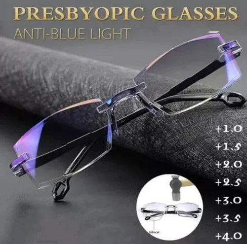 BowLift | Progressive reading glasses with high hardness and anti-blue light filter for distance and near viewing