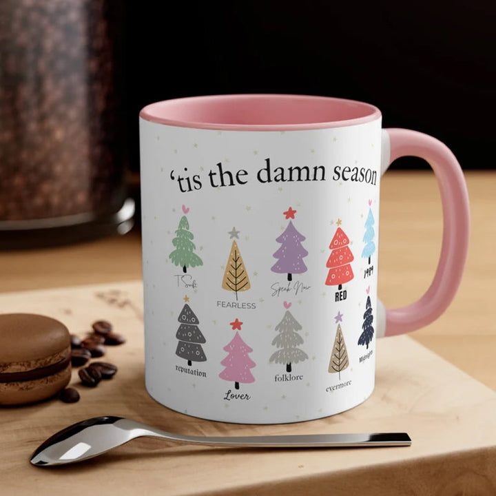 BowLift | Tis The Damn Season Christmas Mug - Music Albums as Christmas Trees