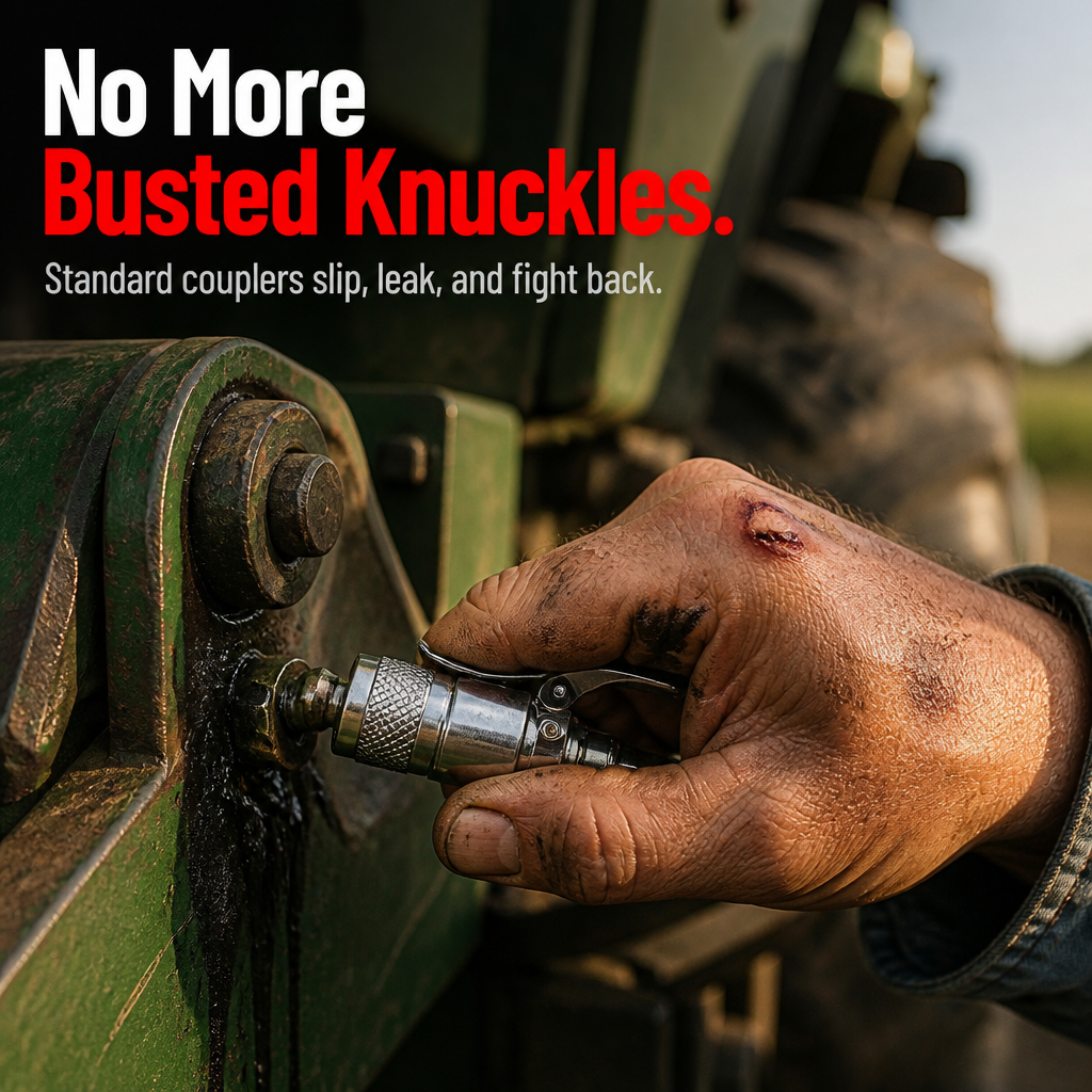 IronGrip Grease Nipple Coupler with Two-Handle Locking | Bowlift