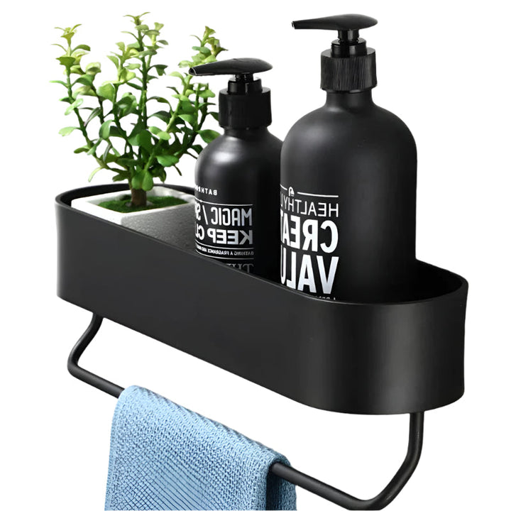 Elegant bathroom shelf with towel holder Bowlift