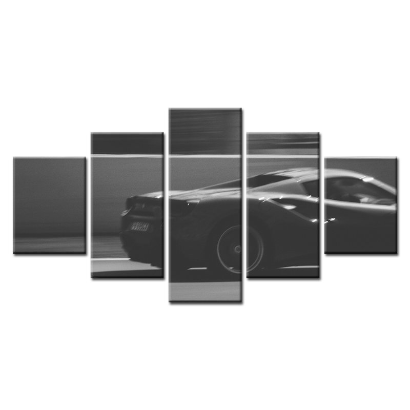 Pieces - Blurry - Black & White Ca5 r - Canvas Wall Art Painting | Bowlift