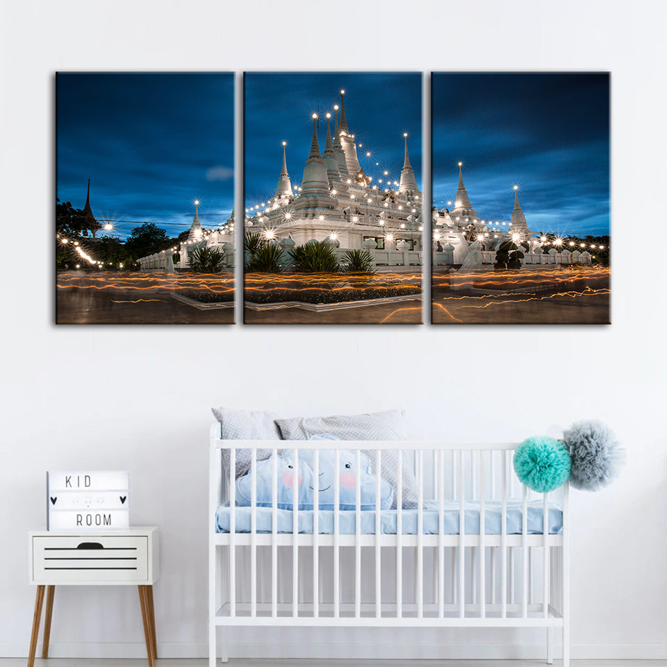 Shining Palace 3 Piece - Canvas Wall Art Painting | Bowlift