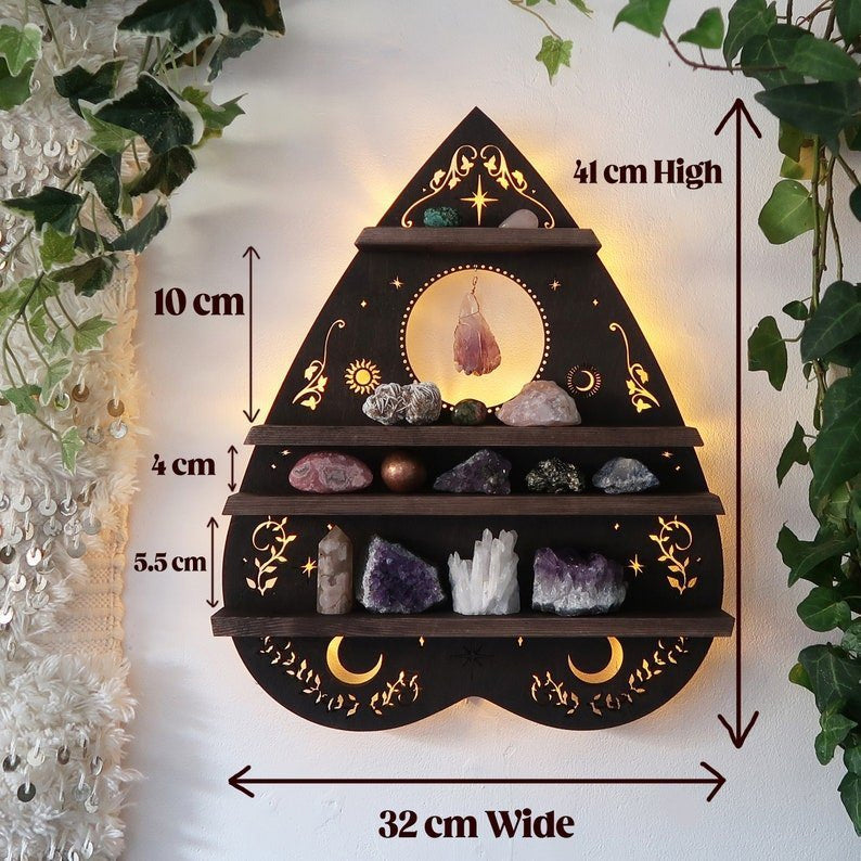 Luna Moth Lamp Crystal Shelves | Bowlift