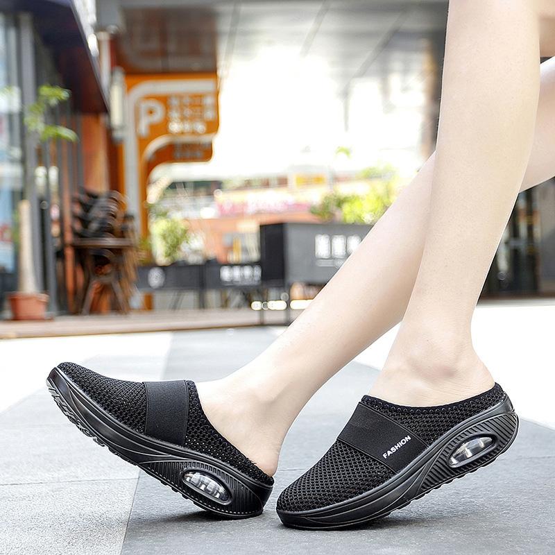BowLift | Flat Slingback Sandals Made of Mesh