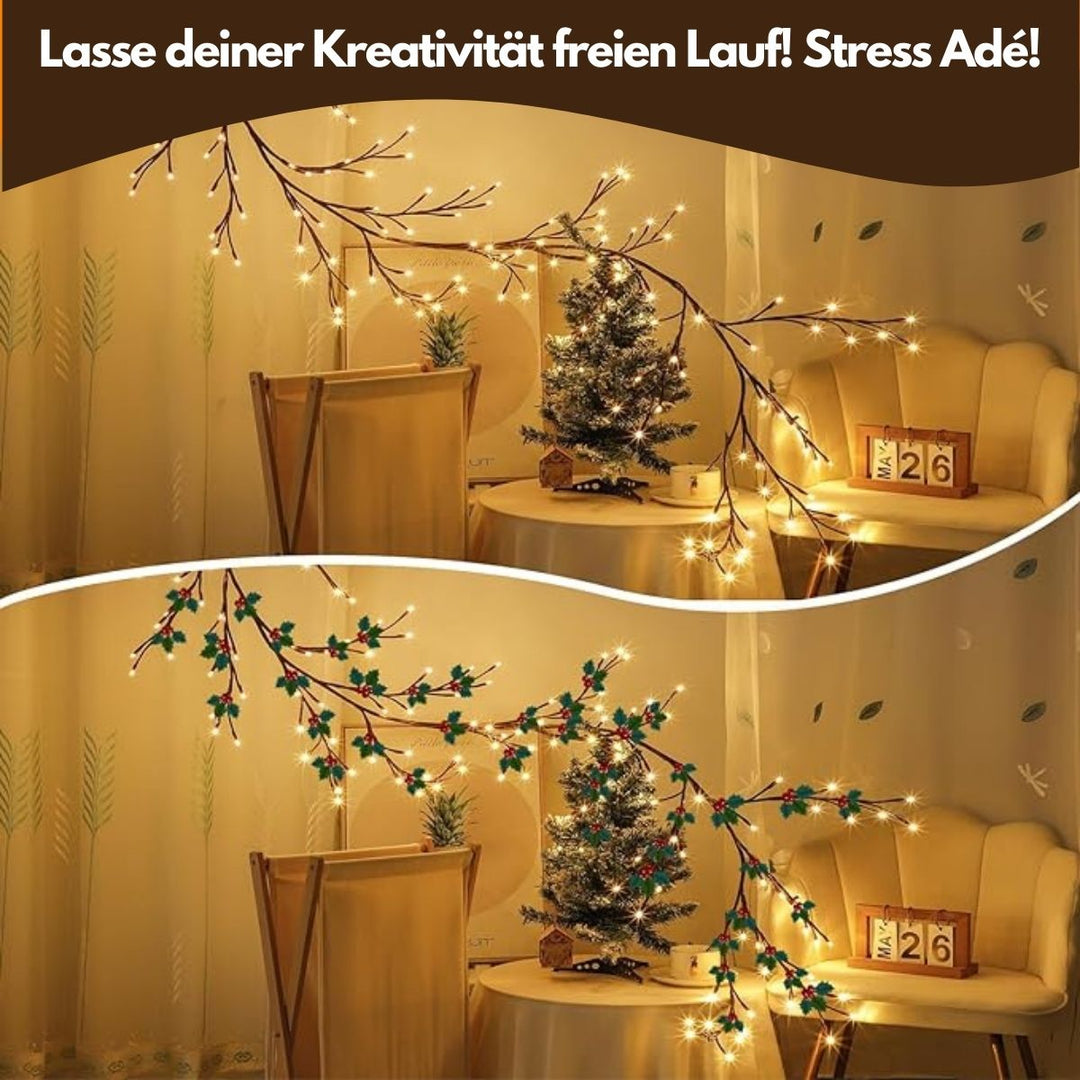 BowLift | LED Grapevine Fairy Lights - 100 LED String Lights with Green Wire for Indoor & Outdoor Decoration, Parties, and Garden Use