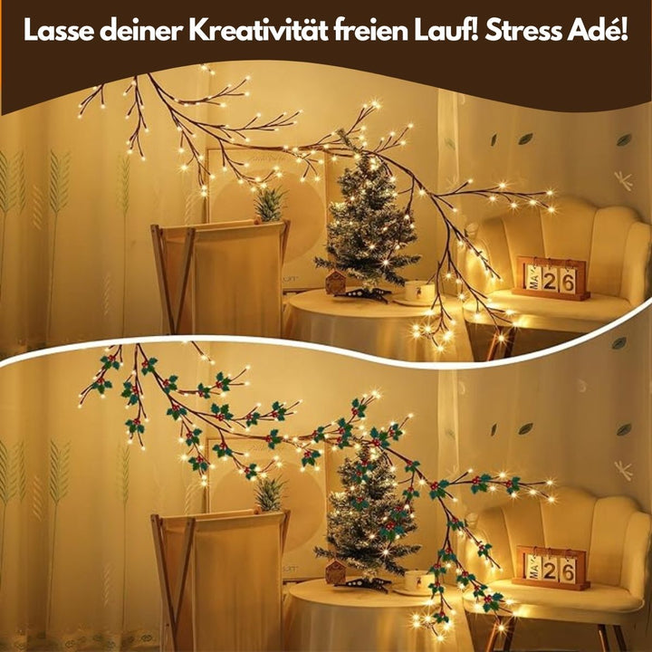 BowLift | LED Grapevine Fairy Lights - 100 LED String Lights with Green Wire for Indoor & Outdoor Decoration, Parties, and Garden Use
