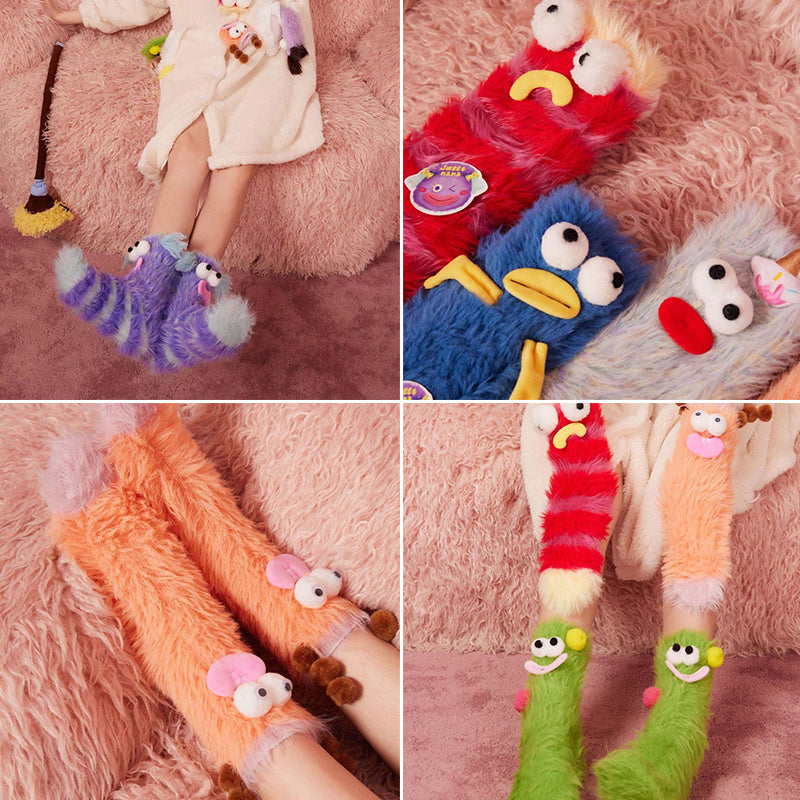 BowLift | Coral velour three-dimensional original socks