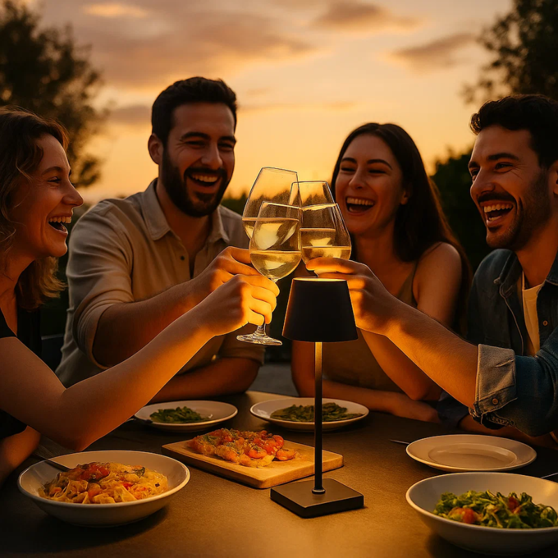 BowLift | Luminara™ | Modern Rechargeable LED Wireless Table Lamp | Portable Lighting for Home, Office & Outdoor Use