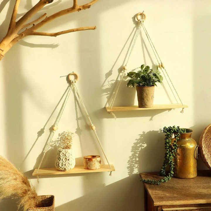 BowLift | Wall shelf – Wood – Hanging shelves – Boho home decoration – Room decoration