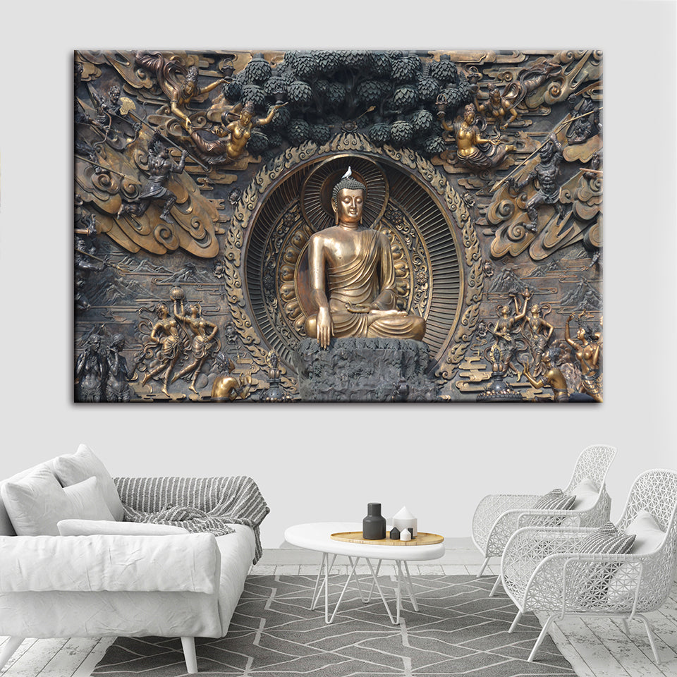 Mahavira Peaceful - Canvas Wall Art Painting | Bowlift