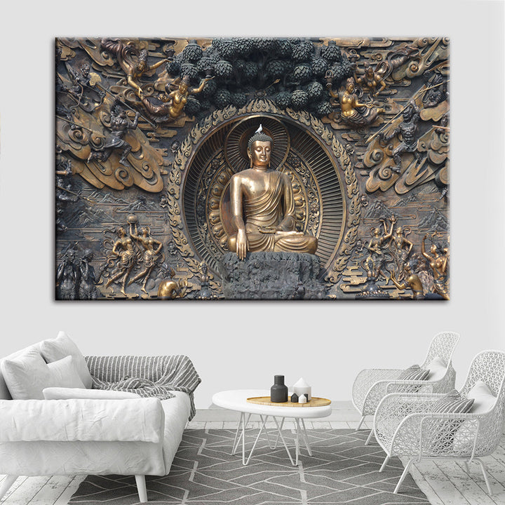 Mahavira Peaceful - Canvas Wall Art Painting | Bowlift