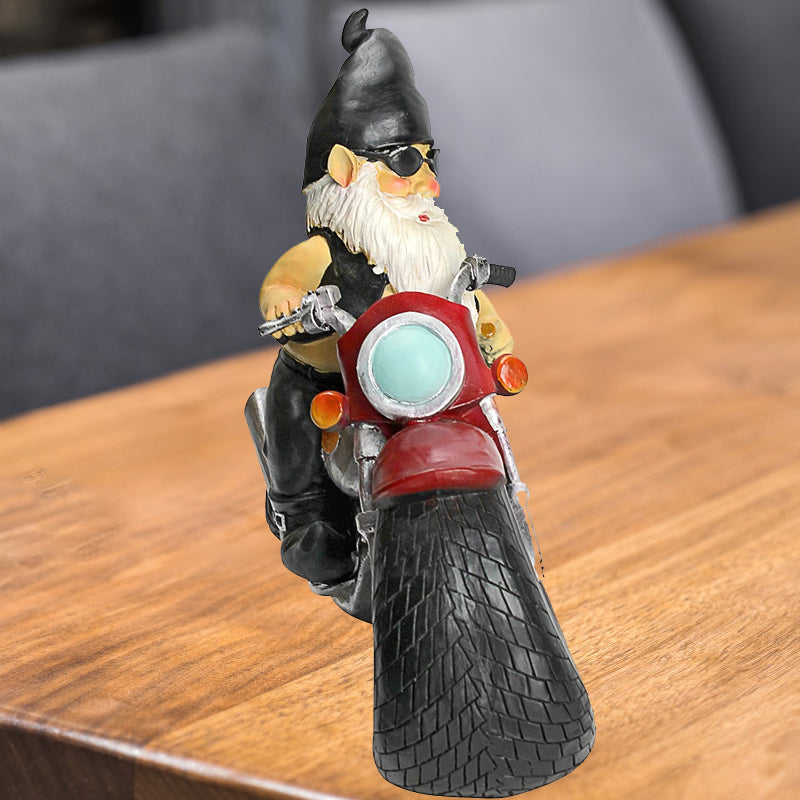 The Biker Gnome Statue Mini Garden Decoration | Bowlift