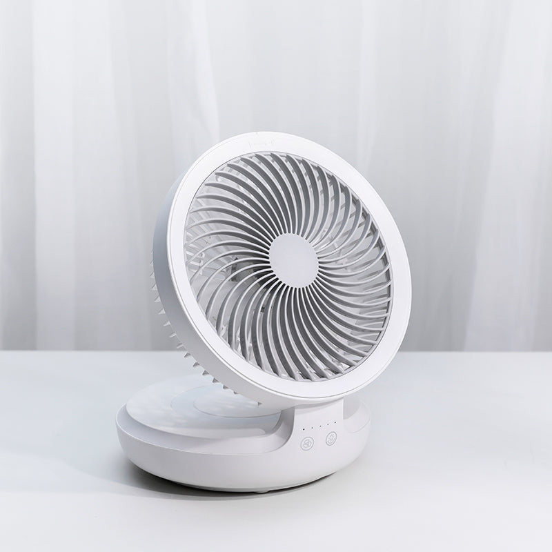 Rechargeable Foldable Desktop Fan, with Four Modes, Night Light and Adjustable Angle, for Study, Sleep, Work and Outdoors | Bowlift