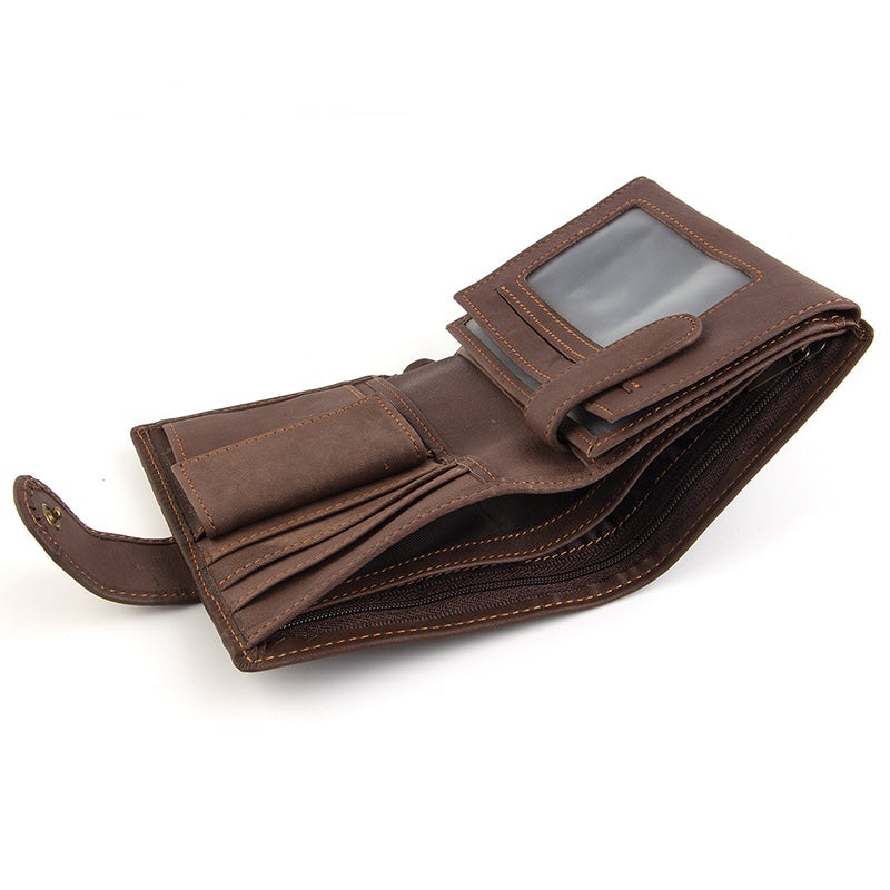 Vintage Leather PU Wallet with three compartments and multiple slots | Bowlift