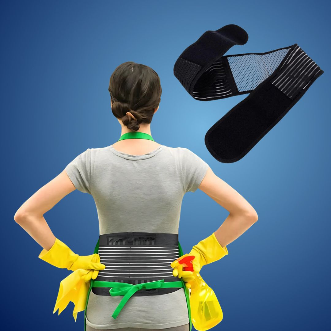 BackGuard Premium Back Pain Support Belt | Targeted Compression Relief - for Lower Back Strain - Herniated Discs and Posture Improvement Bowlift