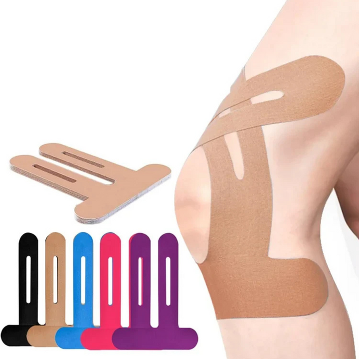 BowLift | Pre-Cut Knee Support Tape | Breathable Cotton | Elastic & Water-Resistant Adhesion