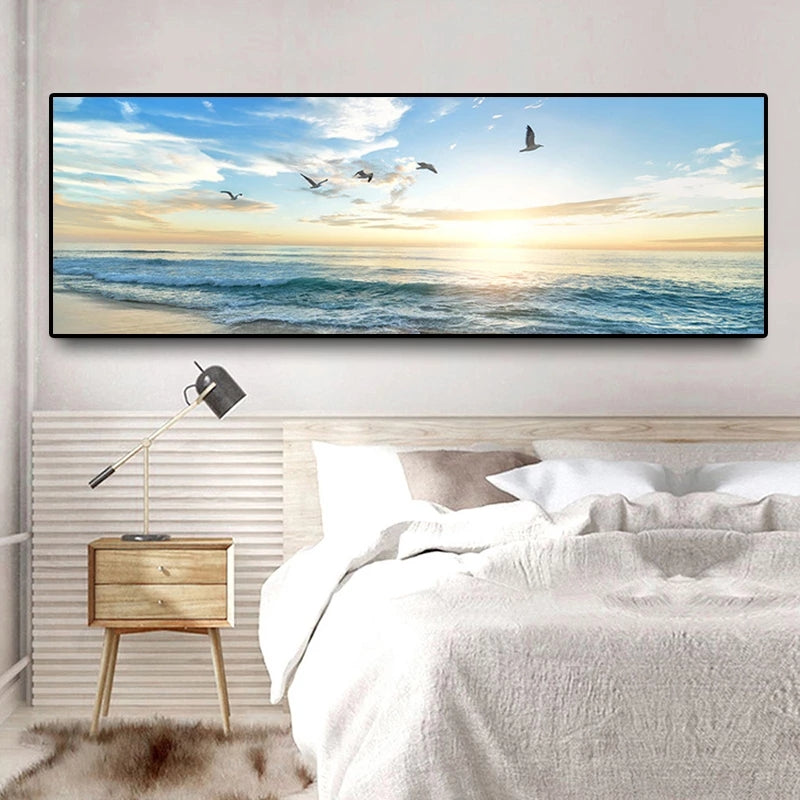 Seascape Canvas Painting Natural Sunrise | Bowlift