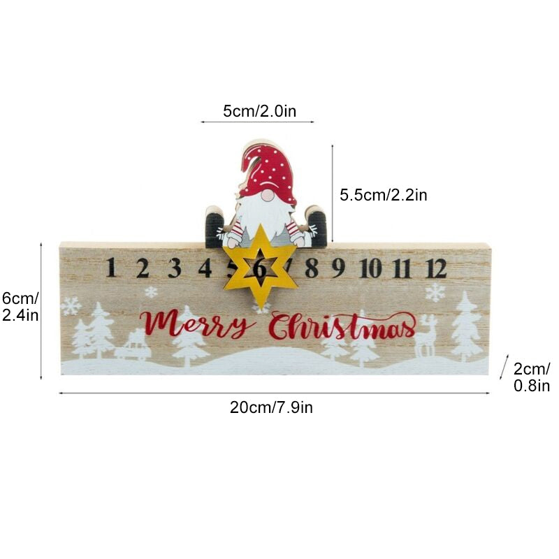 BowLift | Merry Christmas Wooden Mobile Santa Claus Calendar Ornament