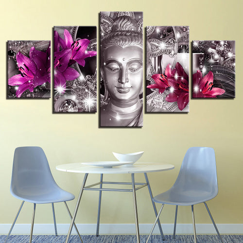 Peaceful Lilies 5 Piece - Canvas Wall Art Paintings | Bowlift