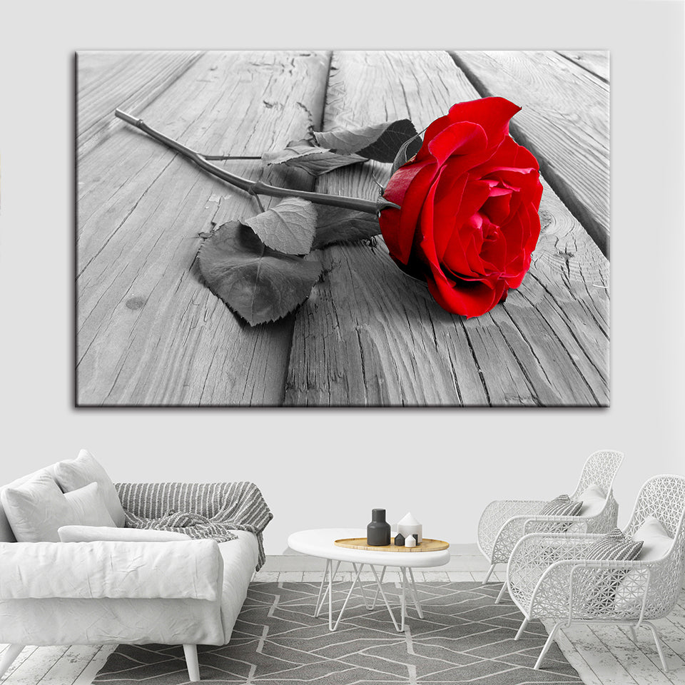 Lonely Rose - Canvas Wall Art Painting | Bowlift