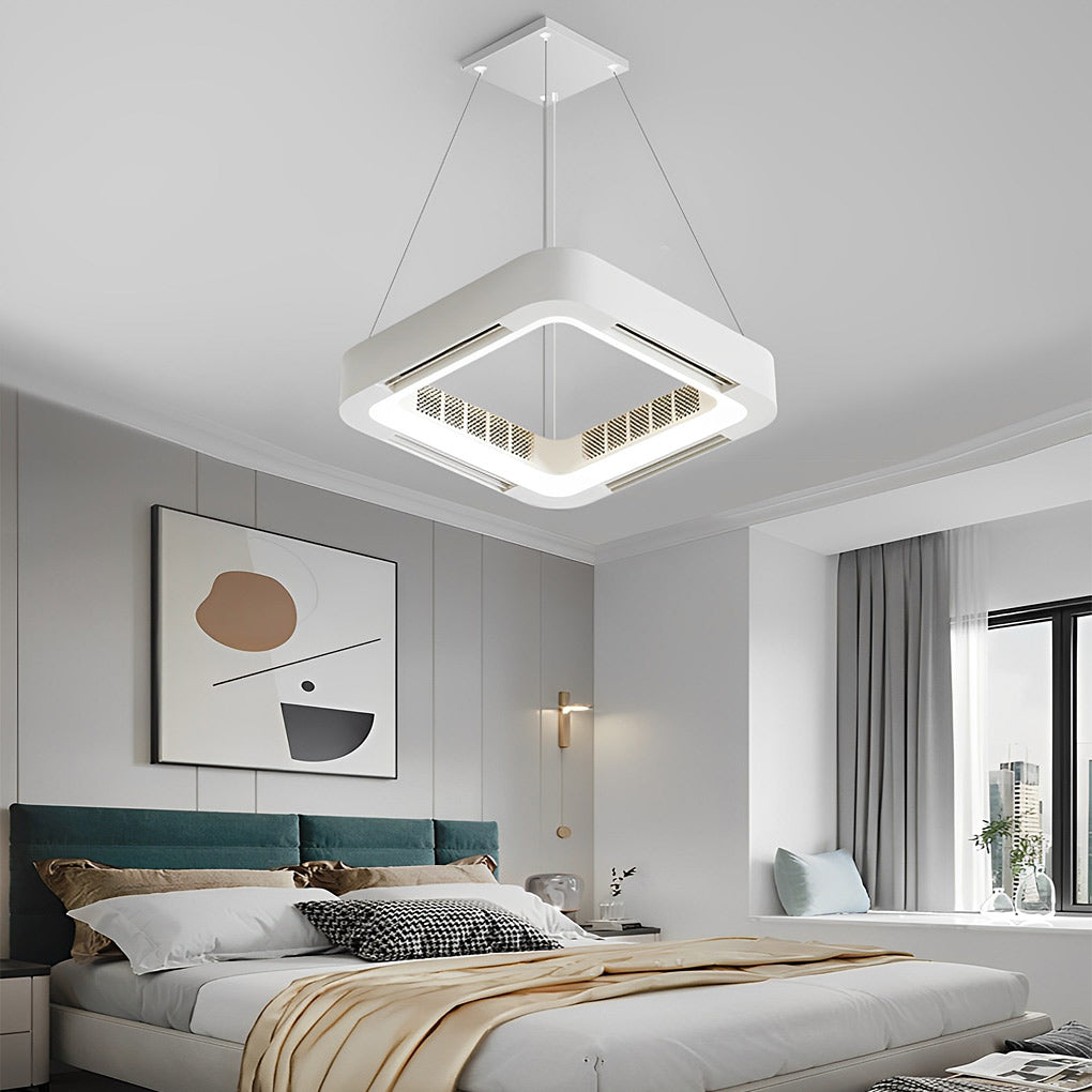 BowLift | Modern Blade-less Ceiling Fan with LED Lighting and Chandelier