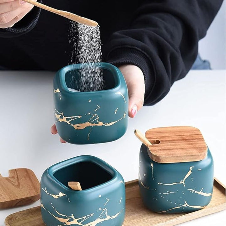 BowLift | Royal Vein Porcelain Spice Jar Set